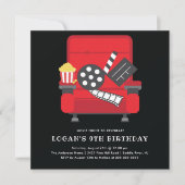 Movie Birthday Party Invitation Kaart (Voorkant)