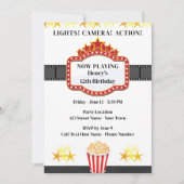 Movie Birthday Party Invitation Kaart (Voorkant)