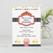 Movie Birthday Party Invitation Kaart (Staand voorkant)