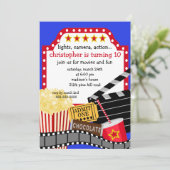 Movie Birthday Party Invitation Kaart (Staand voorkant)