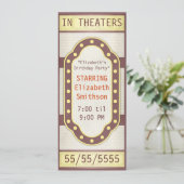 Movie Birthday Party Marquee Kaart (Staand voorkant)