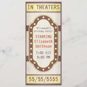 Movie Birthday Party Marquee Kaart