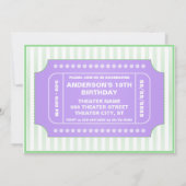 Movie Birthday Party Paars Green Kaart (Achterkant)