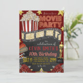Movie Birthday Uitnodiging (Staand voorkant)