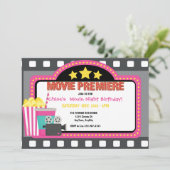 Movie Birthday Uitnodiging (Staand voorkant)