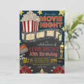 Movie Birthday Uitnodiging (Staand voorkant)