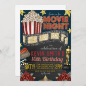 Movie Birthday Uitnodiging (Voorkant / Achterkant)