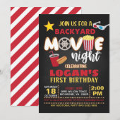 Movie Birthday Uitnodiging (Voorkant / Achterkant)