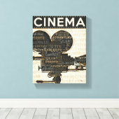 Movie Camera Reel Canvas Afdruk (Insitu (Houten vloer))