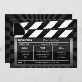 Movie Clap Board Custom Hollywood Save the Date (Voorkant / Achterkant)