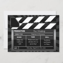 Movie Clap Board Custom Hollywood Save the Date