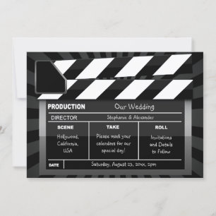 Movie Clap Board Custom Hollywood Save the Date
