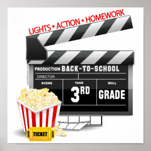 Movie Clapboard, 3de graad Poster