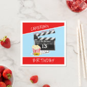 Movie Clapboard Popcorn 13th Birthday Party Servet (Insitu)