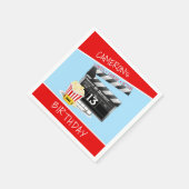 Movie Clapboard Popcorn 13th Birthday Party Servet (Hoek)