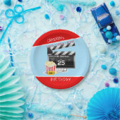 Movie Clapboard Popcorn 25th Birthday Papieren Bordje (Feest)