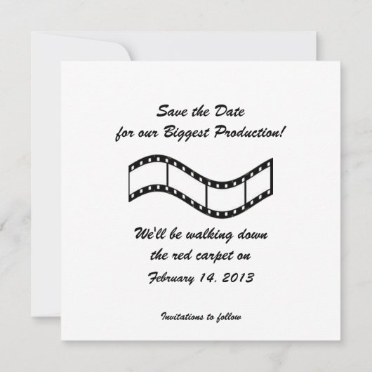 Movie Clapboard Wedding Save the Date (Achterkant)