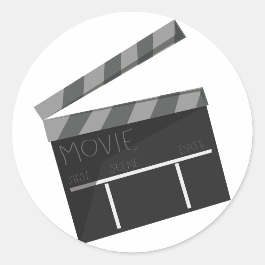 Movie Clapper Ronde Sticker (Voorkant)