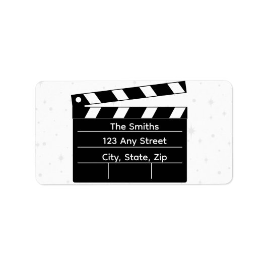 Movie Clapperboard Address Etiket (Voorkant)