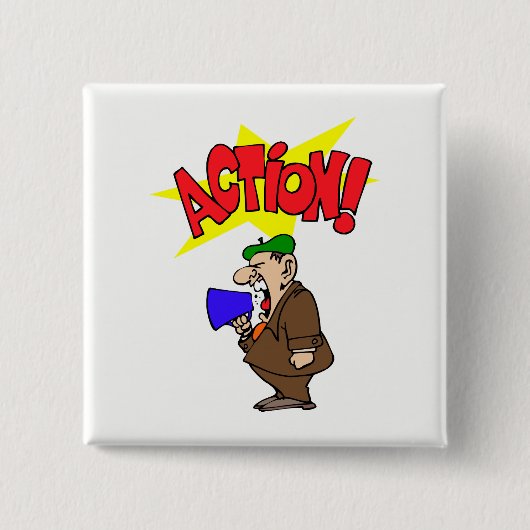 Movie Director Vierkante Button 5,1 Cm (Voorkant)