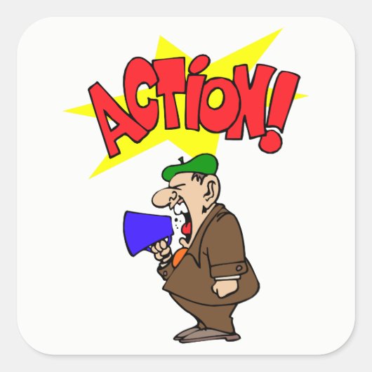 Movie Director Vierkante Sticker (Voorkant)