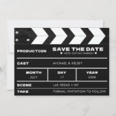 Movie Film Clap Board Wedding Save The Date (Voorkant)