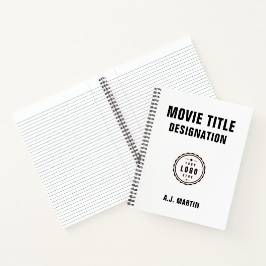 Movie Film Crew Logo Aangepaste gepersonaliseerde  Notitieboek (Binnen)