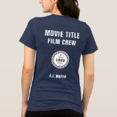 Movie Film Crew Logo Aangepaste gepersonaliseerde  Tri-Blend Shirt (Achterkant)