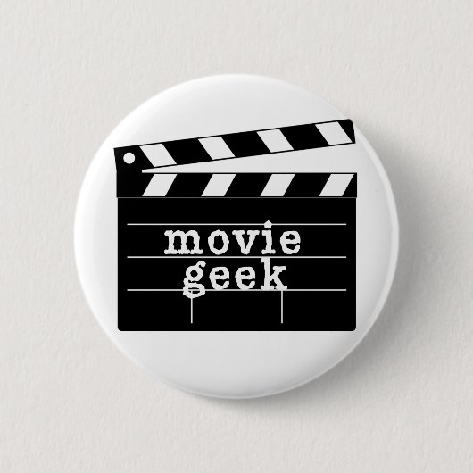 Movie Geek met Clapboard Ronde Button 5,7 Cm (Voorkant)