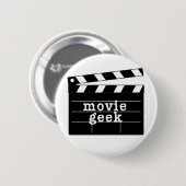Movie Geek met Clapboard Ronde Button 5,7 Cm (Voorkant /achterkant)