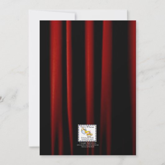 Movie Lights Gele Bar Mitzvah Uitnodiging (Achterkant)