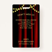 Movie Lights Gold Star Hollywood VIP Pass Badge (Achterkant)