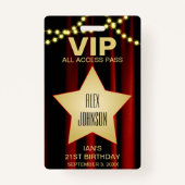 Movie Lights Gold Star Hollywood VIP Pass Badge (Voorkant)