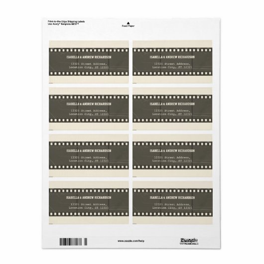 Movie Love Adreslabel Etiket (Full Sheet)