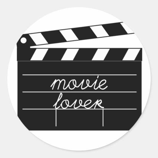 Movie Lover Tshirt Ronde Sticker (Voorkant)