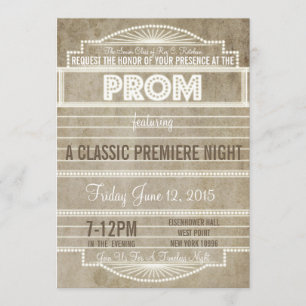 Movie Marquee Prom-uitnodiging van 1920 Kaart