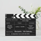 MOVIE NACHT Birthday Party Invitation Kaart (Staand voorkant)
