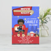 Movie Night 2 Birthday Invitation Kaart (Staand voorkant)
