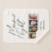 Movie night 4 foto familie grijs sherpa deken (Voorkant (horizontaal))