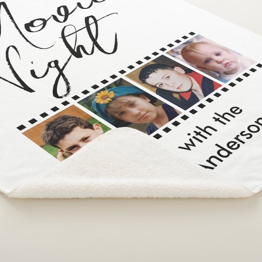 Movie night 4 foto familie zwart sherpa deken (3/4)