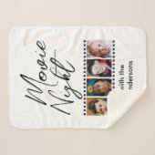 Movie night 4 foto familie zwart sherpa deken (Voorkant (horizontaal))