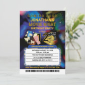 Movie Night Aangepaste Naam en Tekst Verjaardagsfe Kaart (Staand voorkant)