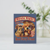 Movie Night - Beste Furry Vriend - Schattige Cat & Briefkaart (Staand voorkant)