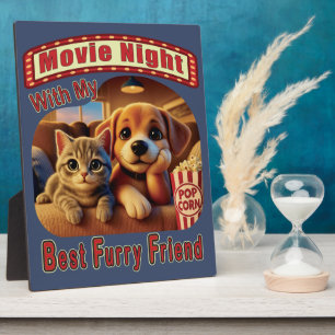 Movie Night - Beste Furry Vriend - Schattige Cat & Fotoplaat