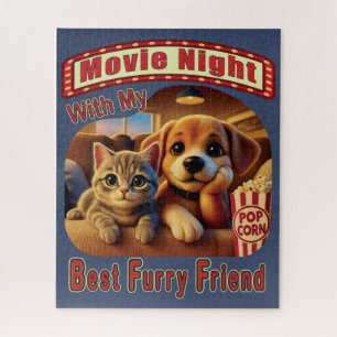 Movie Night - Beste Furry Vriend - Schattige Cat & Legpuzzel