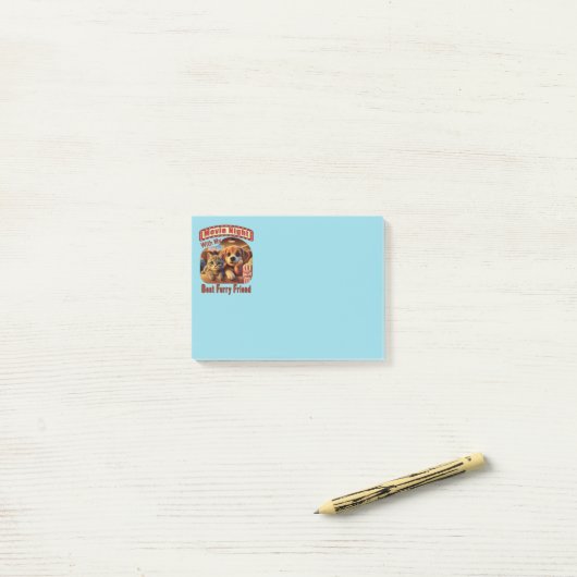 Movie Night - Beste Furry Vriend - Schattige Cat & Post-it® Notes (Op bureau)
