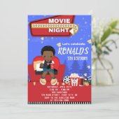 Movie Night Birthday Invitation Kaart (Staand voorkant)