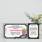Movie Night Birthday Ticket Kaart (Staand voorkant)