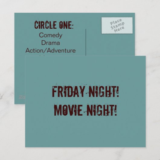 Movie Night briefkaart (Voorkant / Achterkant)