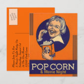 Movie Night Briefkaart Uitnodiging postkaart Uitno (Voorkant / Achterkant)